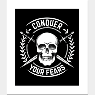 Conquer Your Fears - Self Mastery Stoic Quote Posters and Art